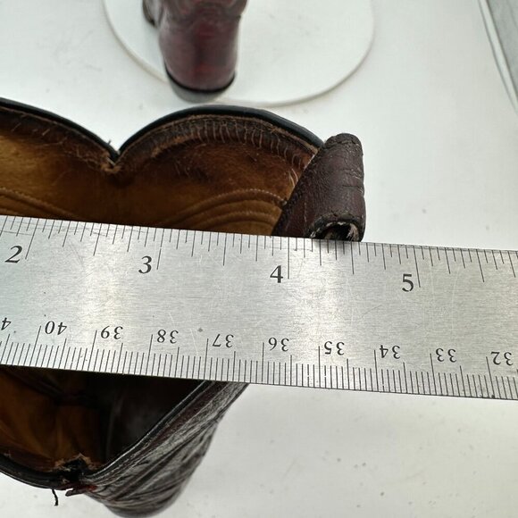 Tony Lama Men Size 7D Burgundy Full Quill Ostrich Leather Pull On Western Boot main image 8
